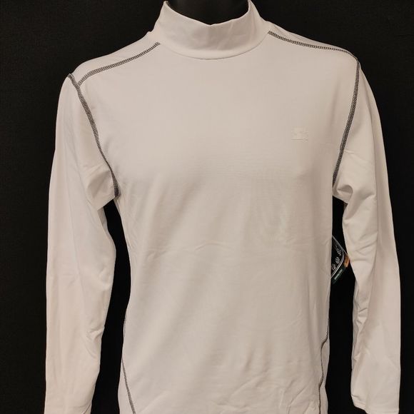 STARTER Shirts Mens White Starter Long Sleeve Compression Top